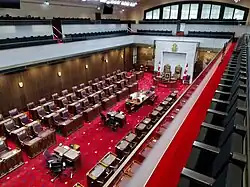 The Senate of Canada sits in the Senate of Canada Building in Ottawa