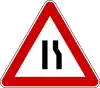 Road narrows on right side