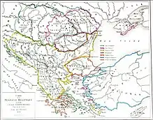 Serbian Empire in 1358 according to Louis Etienne Dussieux