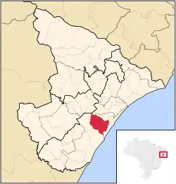 Location of São Cristóvão in the State of Sergipe