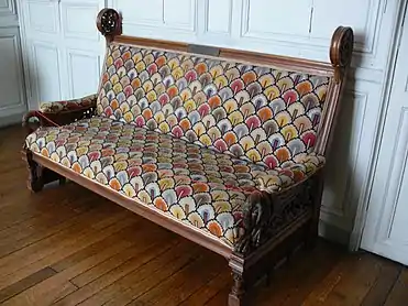 Settle (ca. 1878), designed by Viollet-le-Duc, Musée du Second Empire, Compiègne, France.