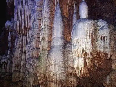 Seven-star Cave — a Karst cave with limestone formations, near Guilin in Guangxi Province, southern China