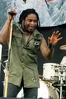 Witherspoon during a Sevendust concert in 2010