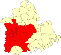 Seville metropolitan area in the Province of Seville