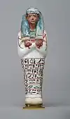 Shabti of Sennedjem; 1279–1213 BC; painted limestone; height: 27 cm; Metropolitan Museum of Art