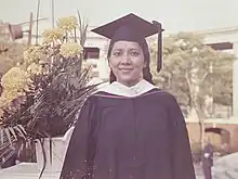 Mishra at her Master of Library Science Graduation ceremony in the USA in 1963