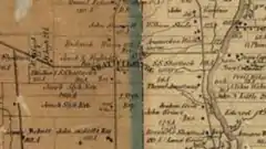 Shattucksburg in the 1856 Franklin County map, when it only had Henderson Road and Kenny Road going through it