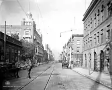 Douglass House (left side of photo) from Shelden Ave., c1906