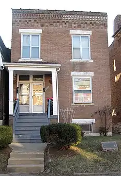 Image 73The Shelley House in St. Louis was the focus of a 1948 U.S. Supreme Court case that prohibited restrictive covenants in housing. (from History of Missouri)