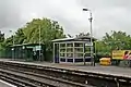 A view of the Liverpool-bound platform furniture.