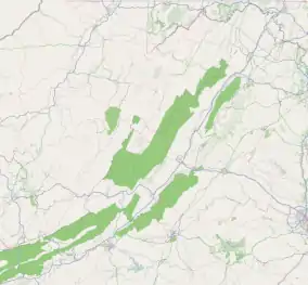 Map showing the location of The Caverns at Natural Bridge