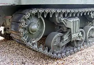 Volute spring suspension on an M4 Sherman tank (in service 1942–1957)