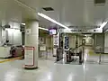 The ticket barriers at the northern end of the station in May 2011