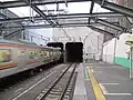 View looking toward the Higashimurayama Tunnel from Platform 1, May 2010