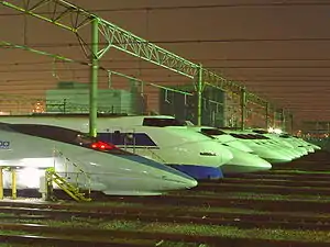 Shinkansen trains ready for use