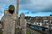 Shipyard Sculpture Whitby with Abbey in background