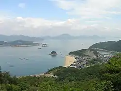 View from a hill of Shiraishi Island