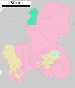 Location of Shirakawa in Gifu Prefecture