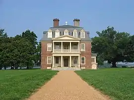 an american early colonial brick house