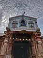 Entrance of the temple with new roof on the top.