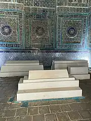 Graves inside the Turkan Ago Mausoleum