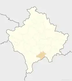 Štrpce is located in Kosovo