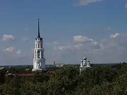 Resurrection Cathedral and its bell tower in Shuya