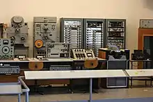 The studio equipments of the Siemens Studio für Elektronische Musik, referred as "Simens synthesizer".