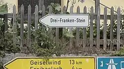 Sign to Dreifrankenstein in Burghaslach