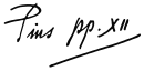 Pius XII's signature