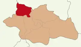 Map showing Baykan District in Siirt Province