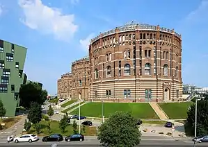 Vienna Gasometers, converted for residential and commercial use