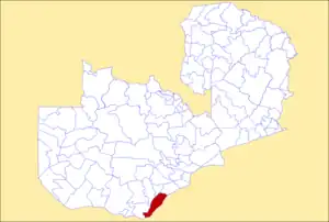 District location in Zambia