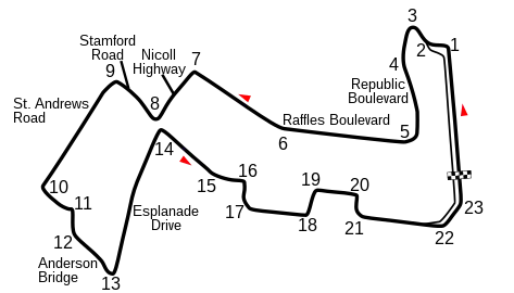 Layout of the Marina Bay Street Circuit