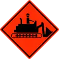 Heavy vehicles turning ahead