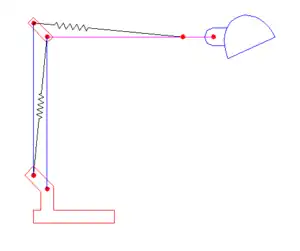 Diagram of a single-forearm lamp