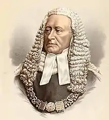 portrait of a man with an ornate collar and long white wig