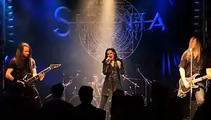 Sirenia performing live in 2019