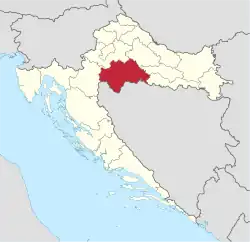 Sisak-Moslavina County within Croatia