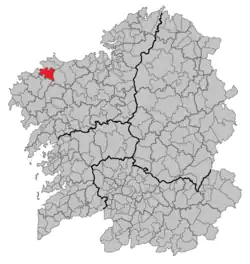 Location of Cabana de Bergantiños within Galicia