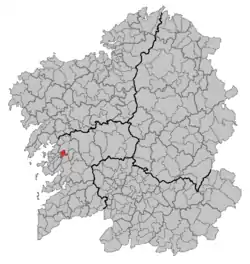 Situation of Portas within Galicia