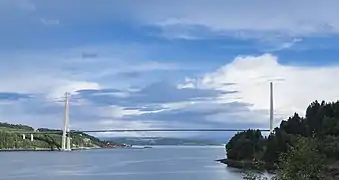 Skarnsund Bridge, the only road crossing on the fjord.