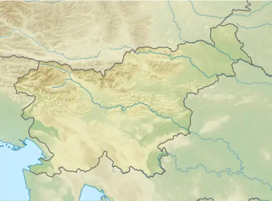 Map showing the location of Migovec System