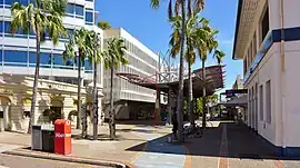 Pedestrian mall in between buildings