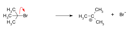 SN1 mechanism: dissociation to carbocation