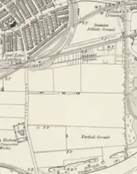 1920 map of Nottingham showing Sneinton F.C.'s first home ground off Colwick Road