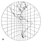 Fig 3. Gnomonic projection centered on the equator