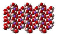 space-filling model of the crystalstructure of sodium tetrahydroxyborate