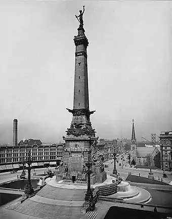 Indiana Soldiers' and Sailors' Monument, Indianapolis, Indiana, in 1898.