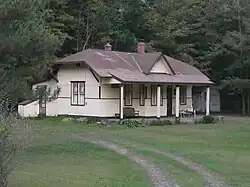 The former Williamsport and North Branch Railroad depot in the village of Sonestown, Davidson Township, Sullivan County, Pennsylvania, USA